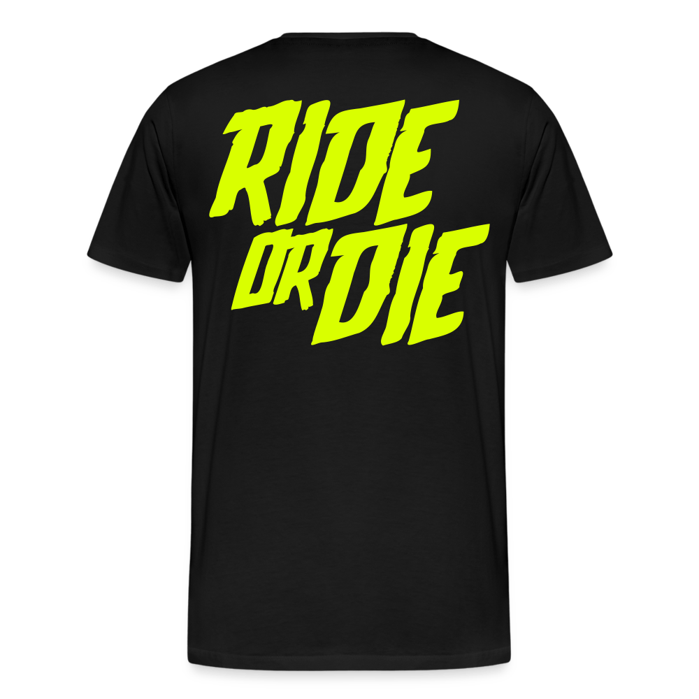 SPOD Männer Premium T-Shirt | Spreadshirt 812 Schwarz / S Ride or Die - Neongelb - Männer Premium T-Shirt E-Bike-Community