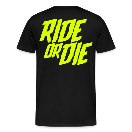 SPOD Männer Premium T-Shirt | Spreadshirt 812 Schwarz / S Ride or Die - Neongelb - Männer Premium T-Shirt E-Bike-Community