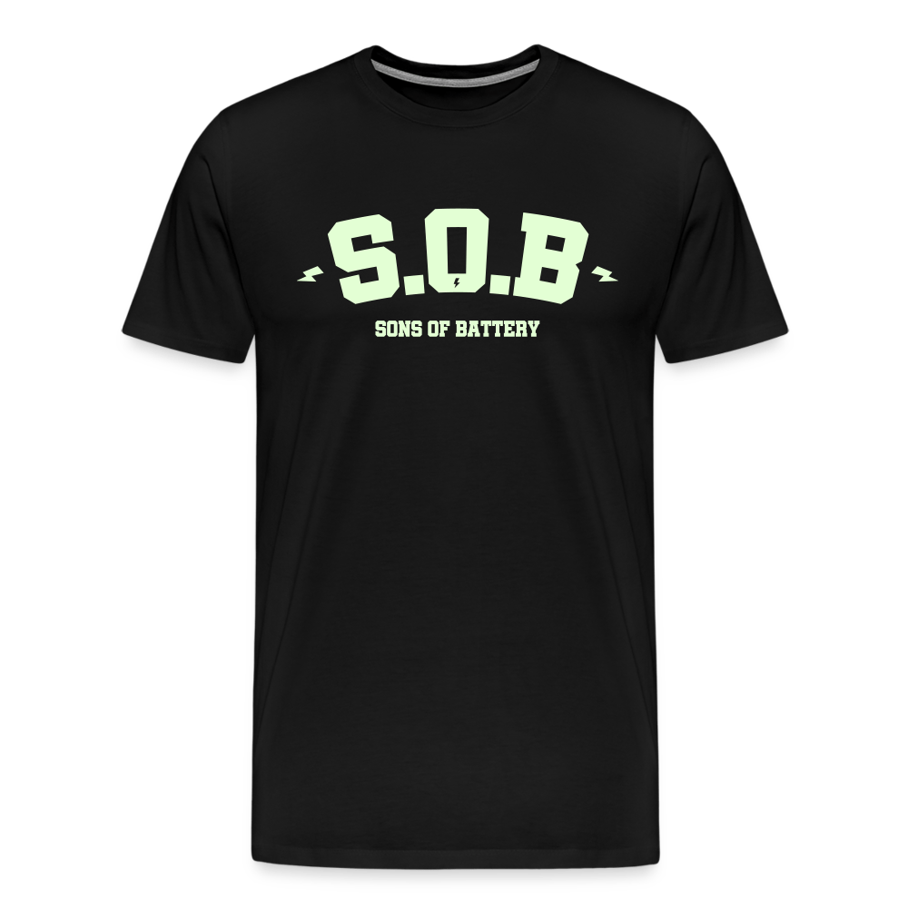 SPOD Männer Premium T-Shirt | Spreadshirt 812 Schwarz / S SOB College - Glow in the Dark -Männer Premium T-Shirt E-Bike-Community