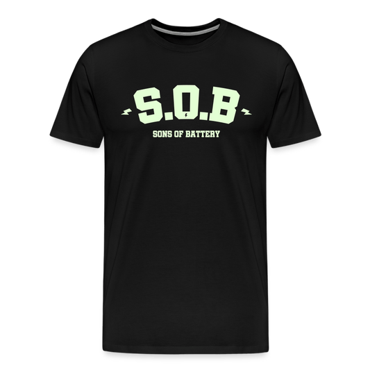 SPOD Männer Premium T-Shirt | Spreadshirt 812 Schwarz / S SOB College - Glow in the Dark -Männer Premium T-Shirt E-Bike-Community