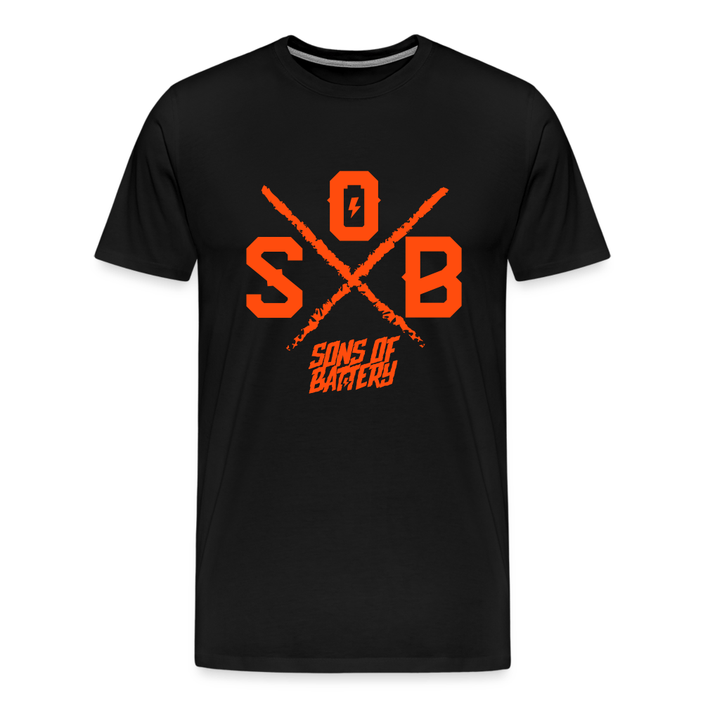 SPOD Männer Premium T-Shirt | Spreadshirt 812 Schwarz / S SoB Cross - Neonorange Männer Premium T-Shirt E-Bike-Community