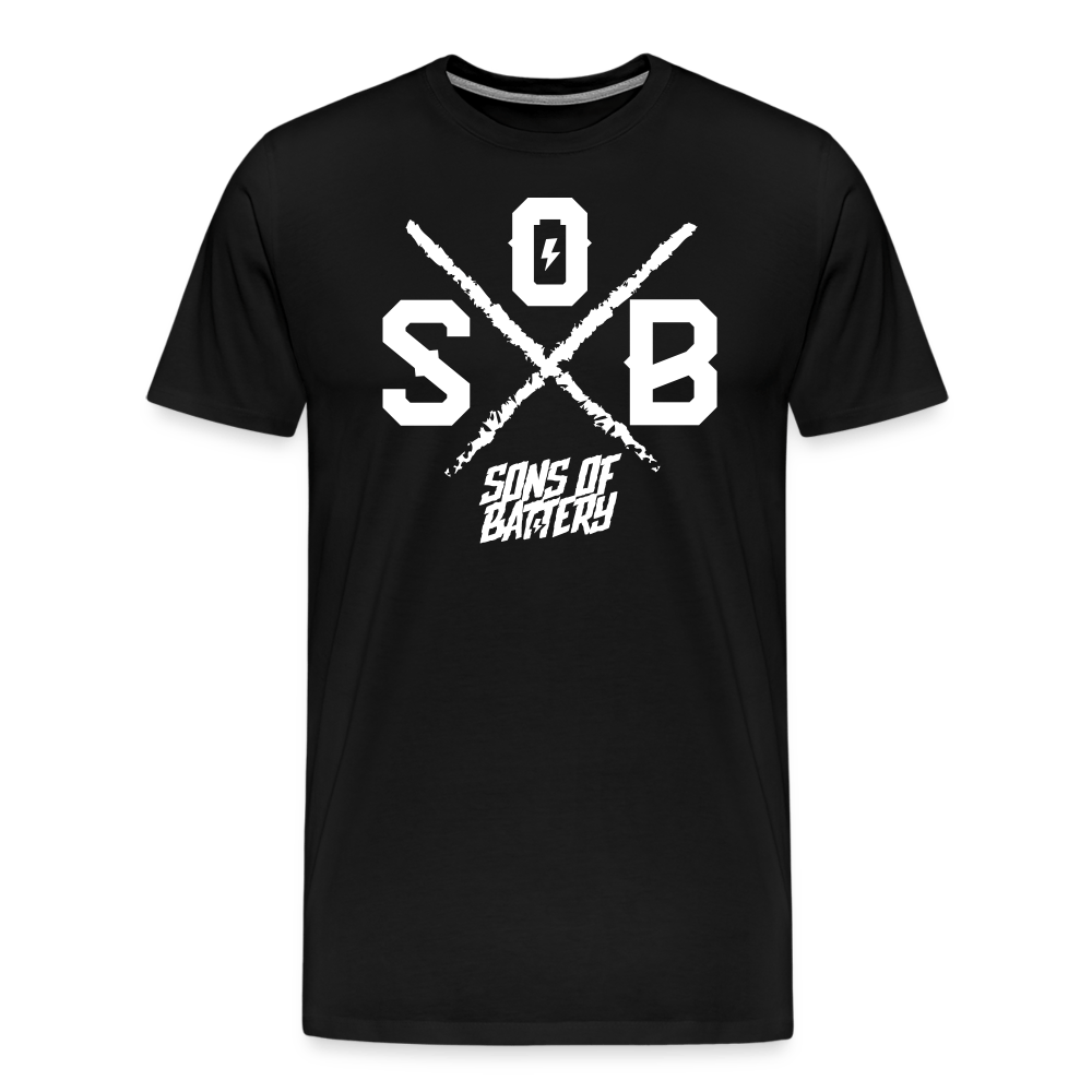 SPOD Männer Premium T-Shirt | Spreadshirt 812 Schwarz / S Sons of Battery - Cross - Männer Premium T-Shirt E-Bike-Community