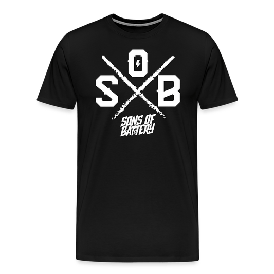 SPOD Männer Premium T-Shirt | Spreadshirt 812 Schwarz / S Sons of Battery - Cross - Männer Premium T-Shirt E-Bike-Community