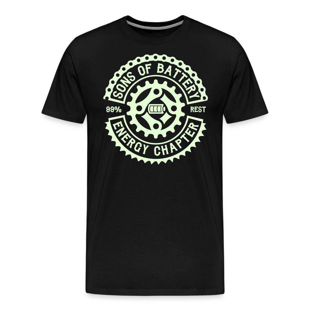 SPOD Männer Premium T-Shirt | Spreadshirt 812 Schwarz / S Sons of Battery Rocker Classic - Glow in the Dark -Männer Premium T-Shirt E-Bike-Community