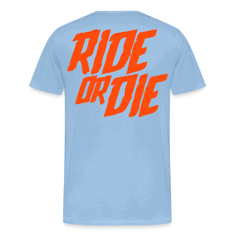 SPOD Männer Premium T-Shirt | Spreadshirt 812 Sky / S Ride or Die - Neonorange - Männer Premium T-Shirt E-Bike-Community