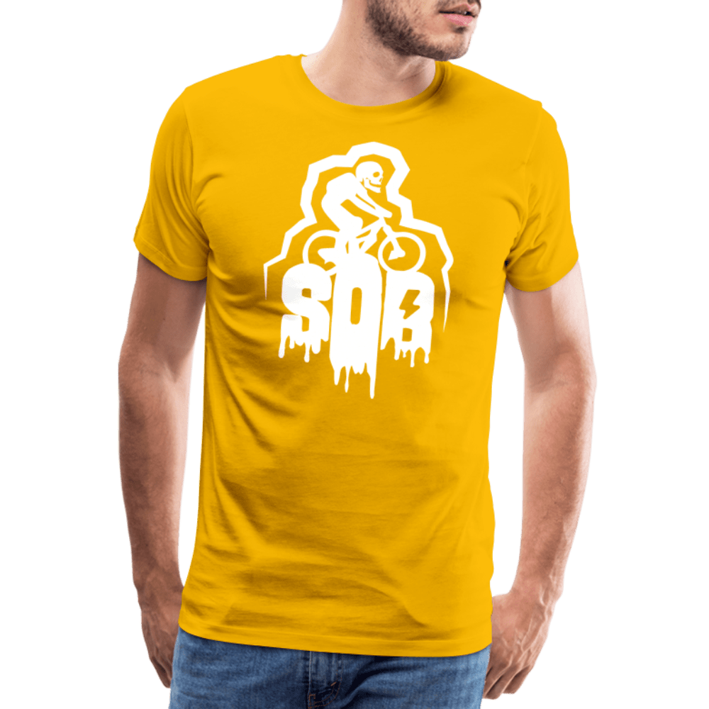 SPOD Männer Premium T-Shirt | Spreadshirt 812 Sonnengelb / S SoB Horror - SONS OF BATTERY - Männer Premium T-Shirt E-Bike-Community