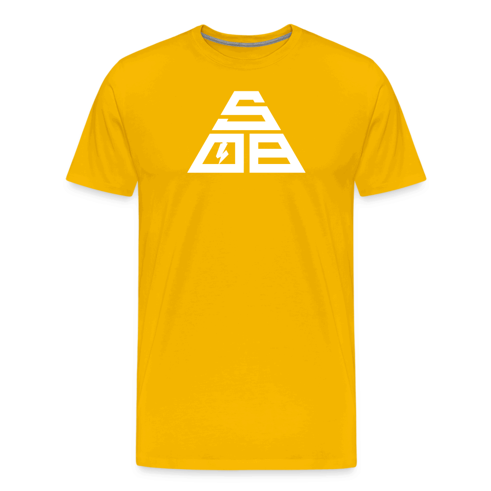 SPOD Männer Premium T-Shirt | Spreadshirt 812 Sonnengelb / S Triangle - Männer Premium T-Shirt E-Bike-Community