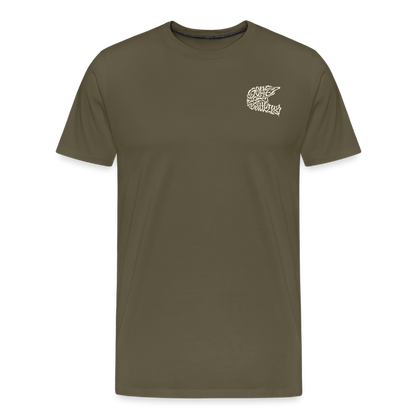 SPOD Männer Premium T-Shirt | Spreadshirt 812 TPOM - HELM - FRONT / BACK Männer Premium T-Shirt E-Bike-Community