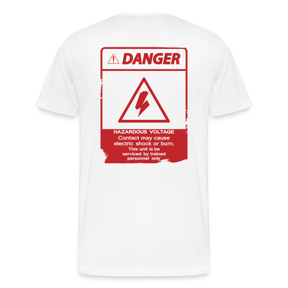 SPOD Männer Premium T-Shirt | Spreadshirt 812 Weiß / S Danger High Voltage - Männer Premium T-Shirt E-Bike-Community