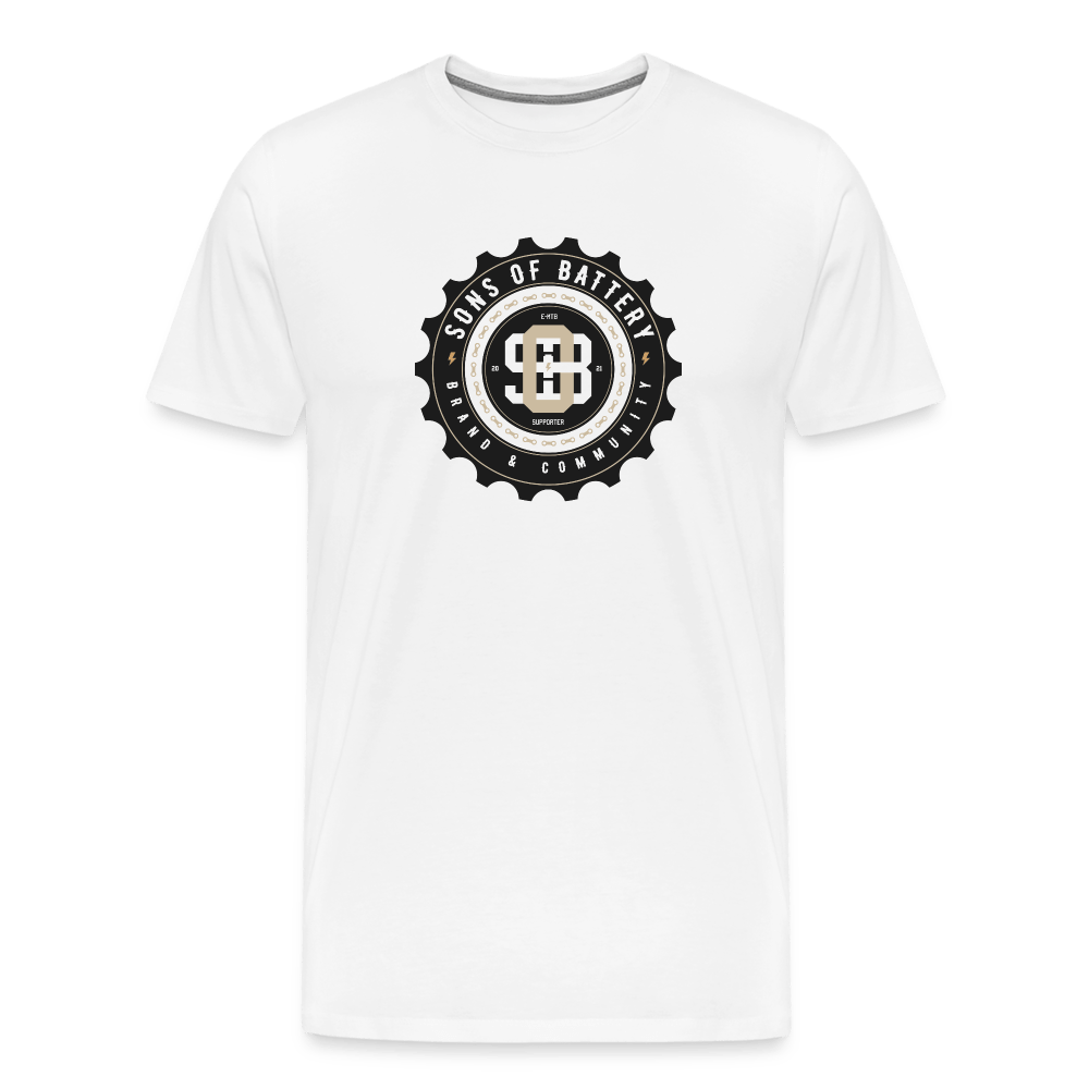 SPOD Männer Premium T-Shirt | Spreadshirt 812 Weiß / S Sons of Battery EMTB SUPPORT 21 - Men’s Premium T-Shirt E-Bike-Community