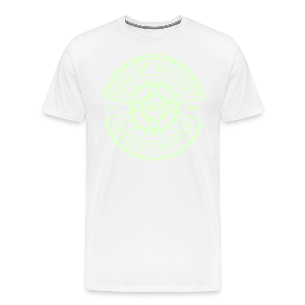 SPOD Männer Premium T-Shirt | Spreadshirt 812 Weiß / S Sons of Battery Rocker Classic - Glow in the Dark -Männer Premium T-Shirt E-Bike-Community