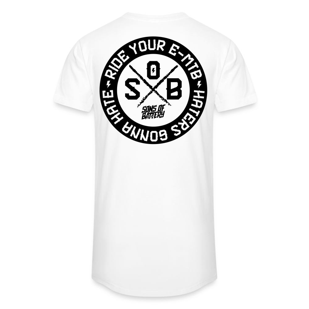 SPOD Männer Urban Longshirt Weiß / S "HATERS" - SONS OF BATTERY - Männer Urban Longshirt E-Bike-Community