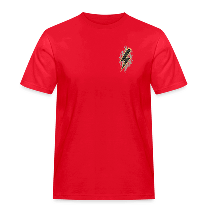 SPOD Männer Workwear T-Shirt 2 Seiten - Shred or Alive Crew - Männer Workwear T-Shirt E-Bike-Community