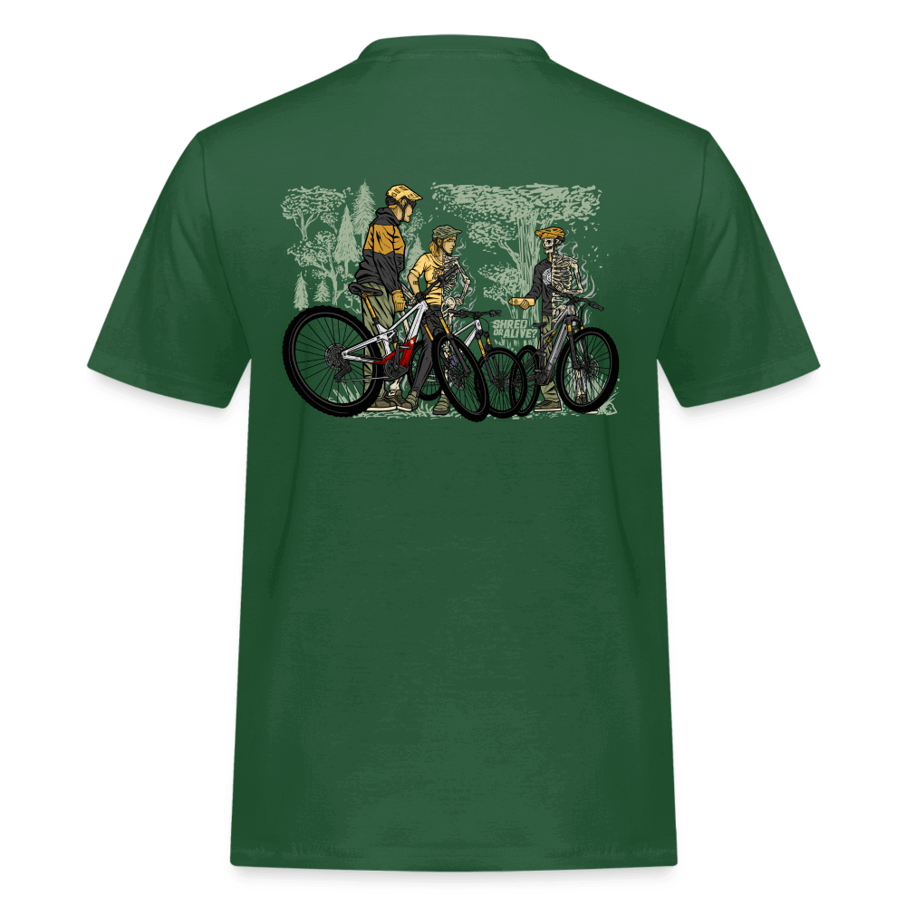 SPOD Männer Workwear T-Shirt 2 Seiten - Shred or Alive Crew - Männer Workwear T-Shirt E-Bike-Community