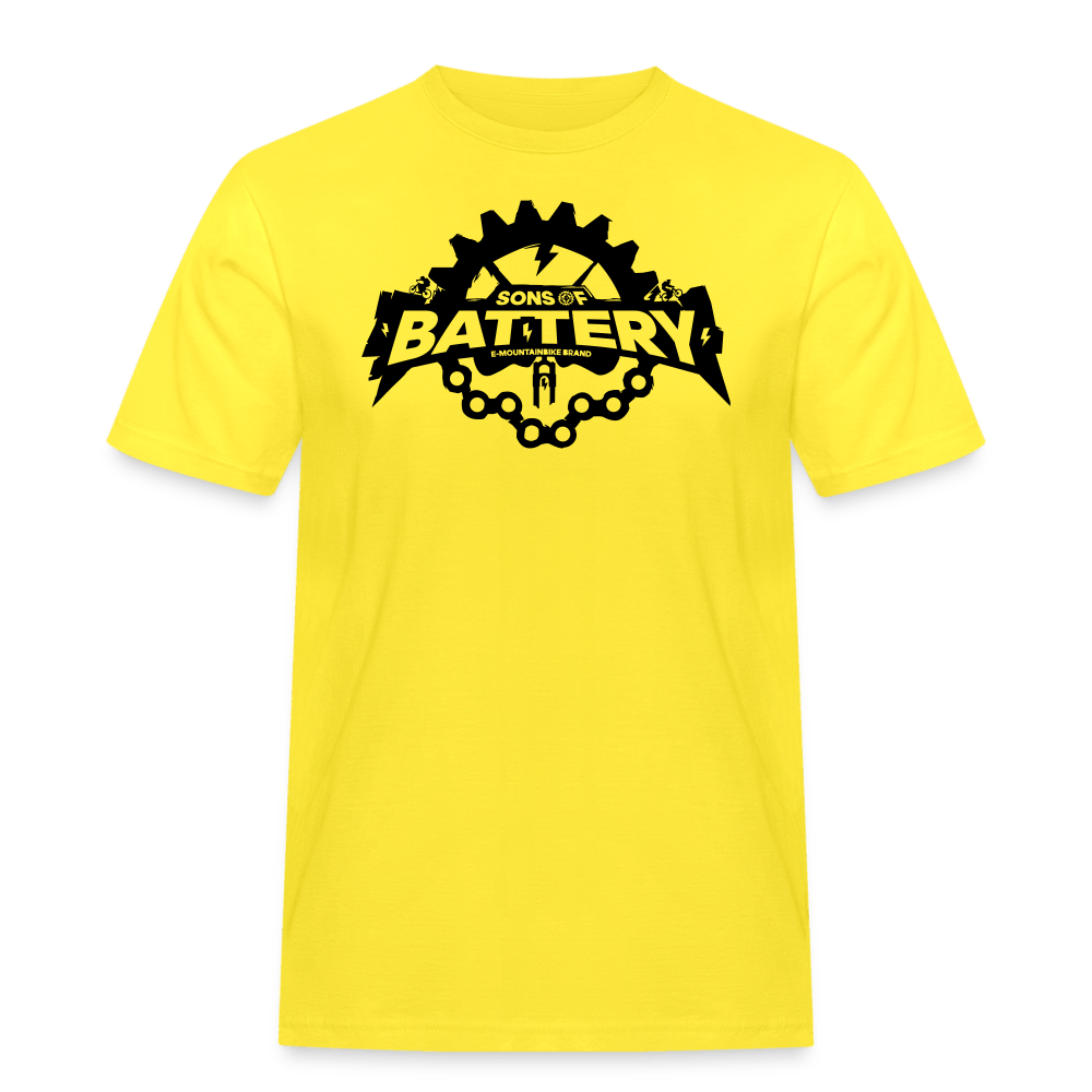 SPOD Männer Workwear T-Shirt Gelb / S Rough Skull - Männer Russell Athletics T-Shirt E-Bike-Community