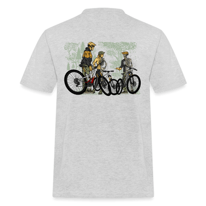 SPOD Männer Workwear T-Shirt Grau meliert / S 2 Seiten - Shred or Alive Crew - Männer Workwear T-Shirt E-Bike-Community