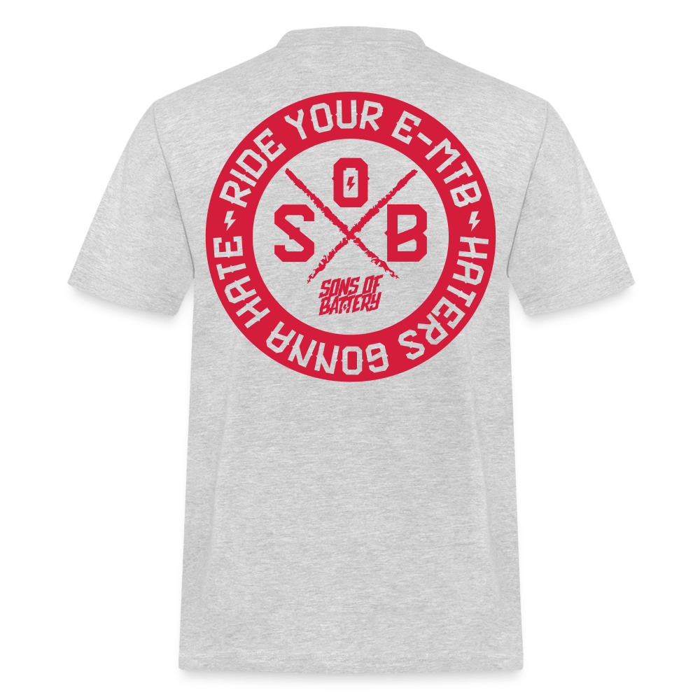 SPOD Männer Workwear T-Shirt Grau meliert / S Haters gonna Hate - REDLINE - Russel Athletics Shirt E-Bike-Community