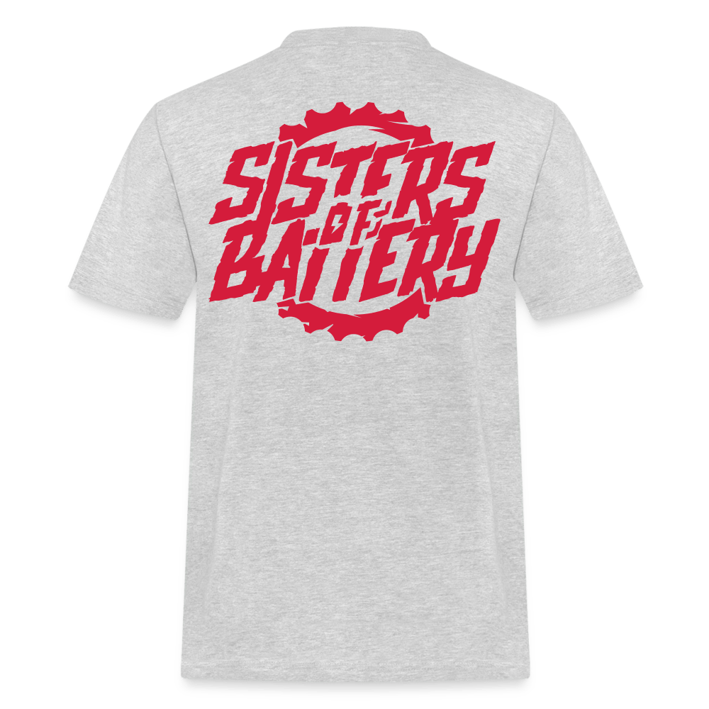 SPOD Männer Workwear T-Shirt Grau meliert / S Sisters of Battery - REDLINE - Russel Athletics Shirt E-Bike-Community