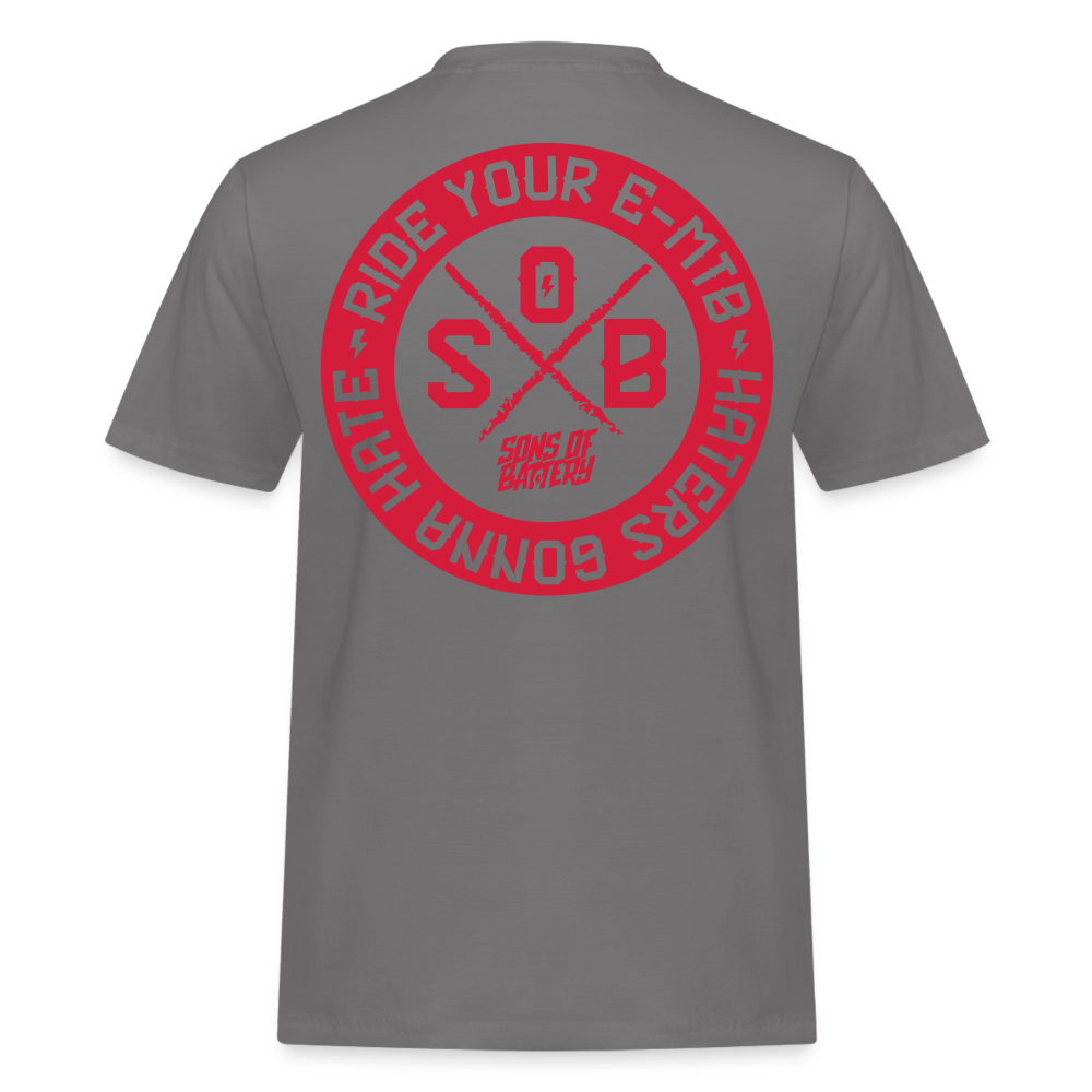 SPOD Männer Workwear T-Shirt Grau / S Haters gonna Hate - REDLINE - Russel Athletics Shirt E-Bike-Community