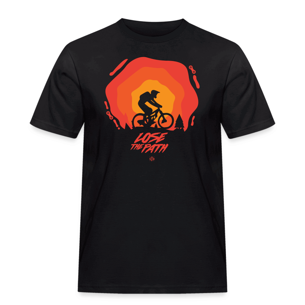 SPOD Männer Workwear T-Shirt LOSE THE PATH - CREATE YOUR OWN ADVENTURE - Russell Athletic Shirt E-Bike-Community