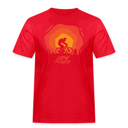 SPOD Männer Workwear T-Shirt LOSE THE PATH - CREATE YOUR OWN ADVENTURE - Russell Athletic Shirt E-Bike-Community