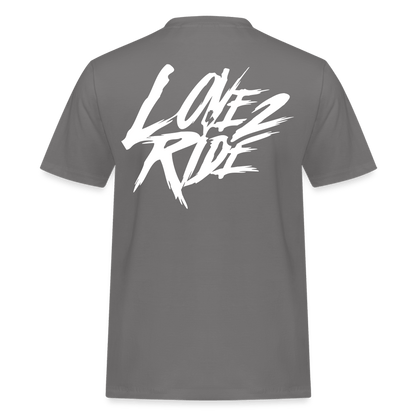 SPOD Männer Workwear T-Shirt LOVE 2 RIDE Dark - FRONT / BACK HEAVY MÄNNER WORKWEAR T-SHIRT E-Bike-Community