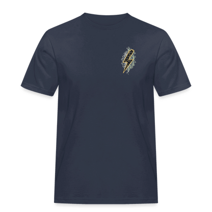 SPOD Männer Workwear T-Shirt Navy / S 2 Seiten - Shred or Alive Crew - Männer Workwear T-Shirt E-Bike-Community