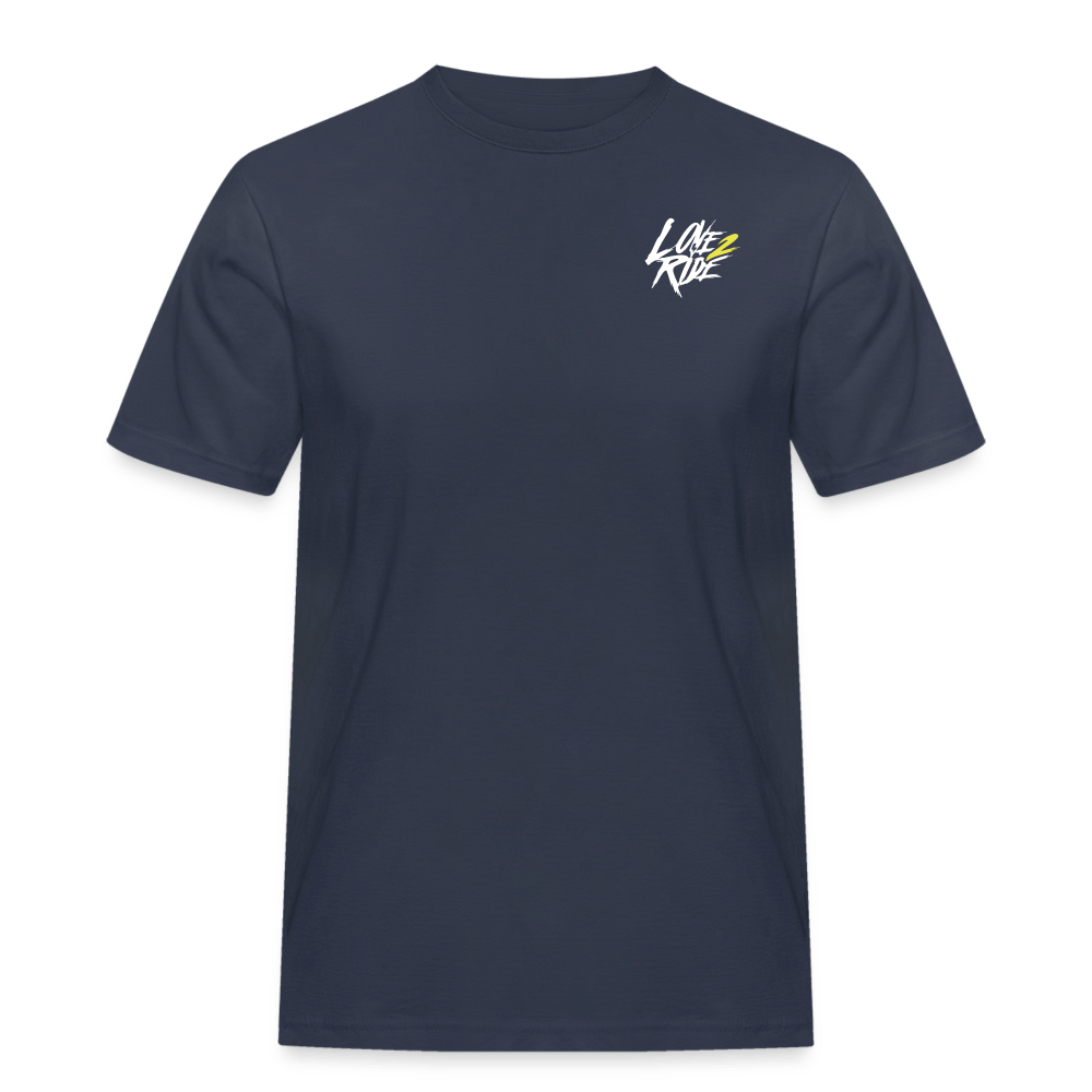 SPOD Männer Workwear T-Shirt Navy / S Love 2 Ride - Männer Heavy Shirt von Russel Athletics E-Bike-Community