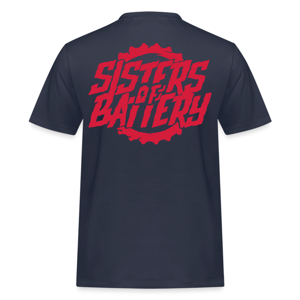 SPOD Männer Workwear T-Shirt Navy / S Sisters of Battery - REDLINE - Russel Athletics Shirt E-Bike-Community