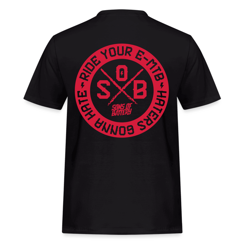 SPOD Männer Workwear T-Shirt Redline Spezial 2 Side Big Print - Russell Athletic E-Bike-Community