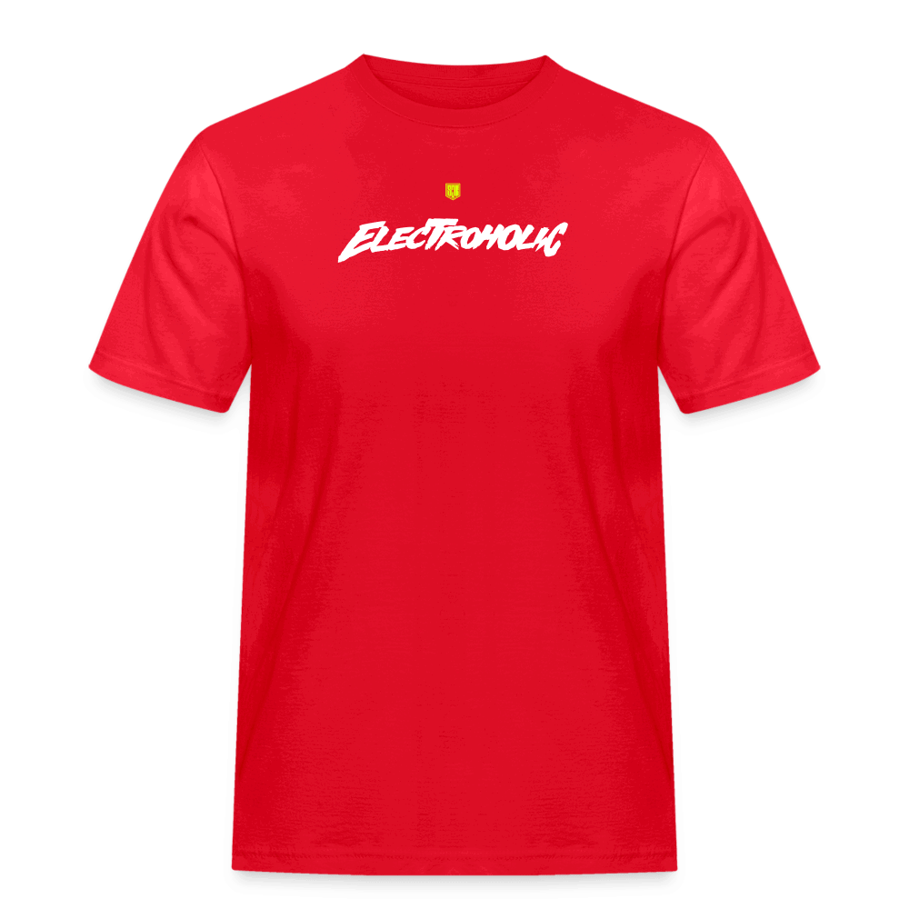 SPOD Männer Workwear T-Shirt Rot / S Electroholic Shirt - Männer Russel T-Shirt E-Bike-Community