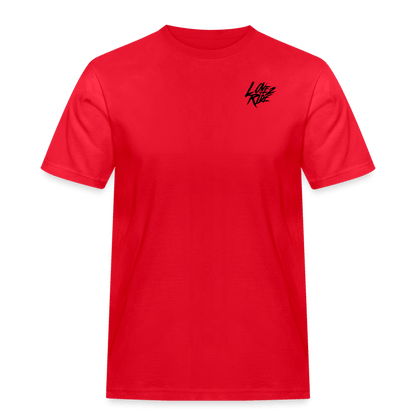 SPOD Männer Workwear T-Shirt Rot / S LOVE 2 RIDE - FRONT / BACK HEAVY MÄNNER RUSSELL ATHLETICS T-SHIRT E-Bike-Community