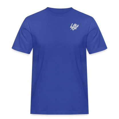 SPOD Männer Workwear T-Shirt Royalblau / S LOVE 2 RIDE Dark - FRONT / BACK HEAVY MÄNNER WORKWEAR T-SHIRT E-Bike-Community