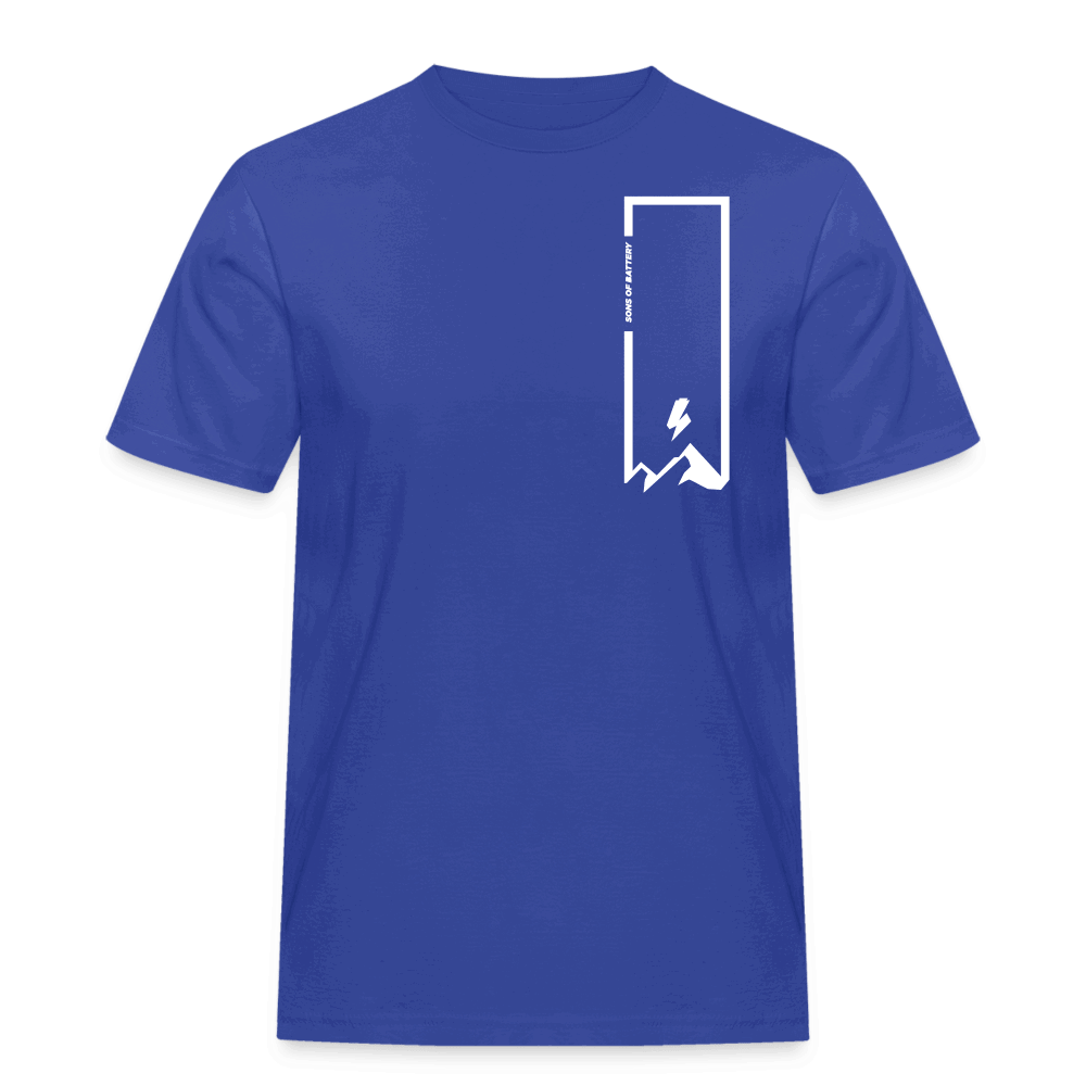 SPOD Männer Workwear T-Shirt Royalblau / S SoB on the Rocks - Weiß E-Bike-Community