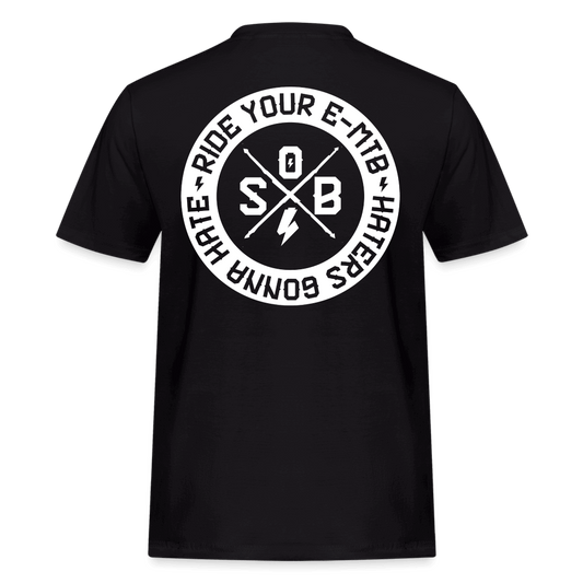 SPOD Männer Workwear T-Shirt Schwarz / S Haters gonna Hate 23 - Männer Russell Athletic Shirt E-Bike-Community