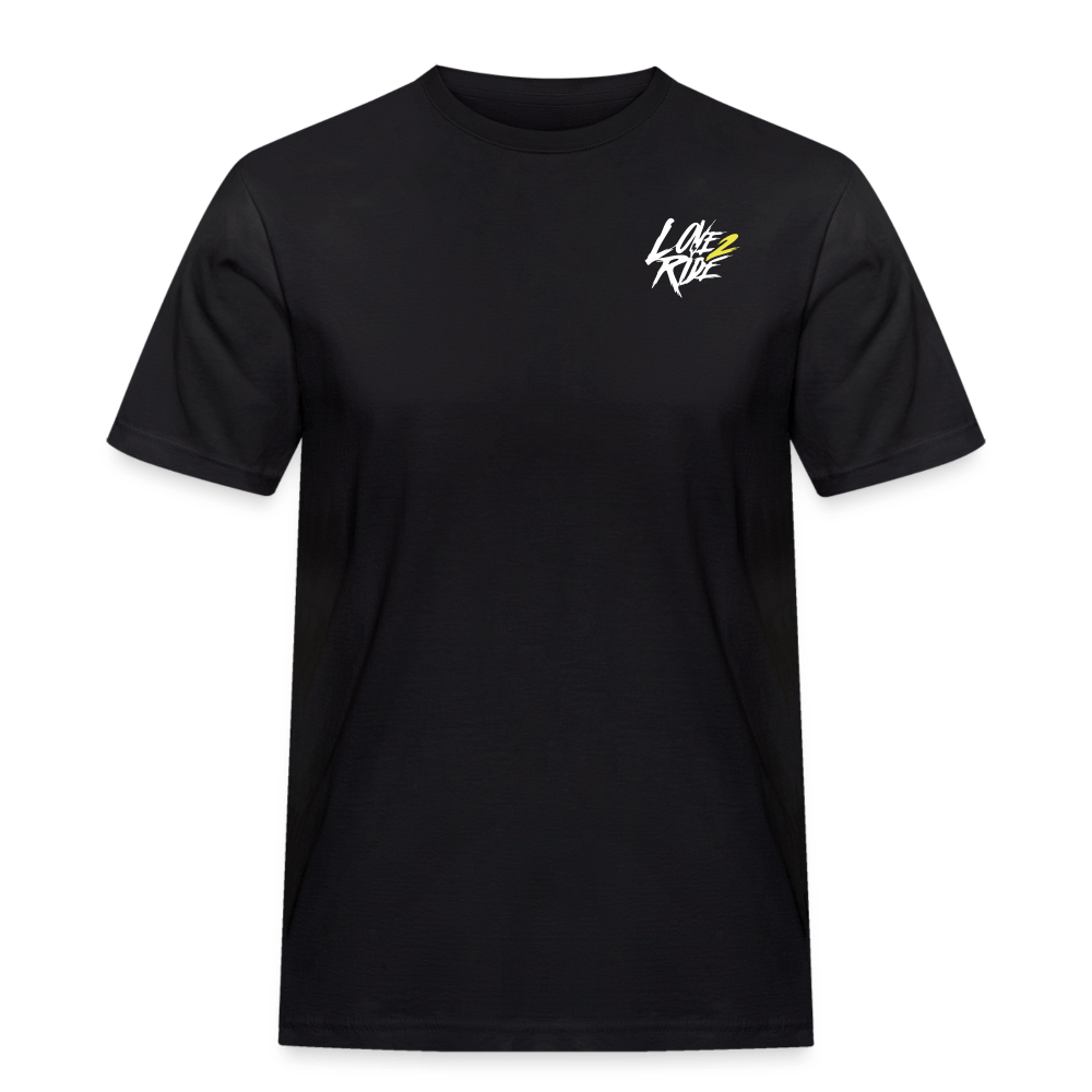 SPOD Männer Workwear T-Shirt Schwarz / S Love 2 Ride - Männer Heavy Shirt von Russel Athletics E-Bike-Community