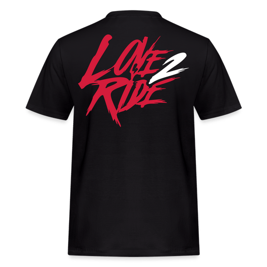 SPOD Männer Workwear T-Shirt Schwarz / S Love 2 Ride - REDLINE - Russel Athletics Shirt E-Bike-Community