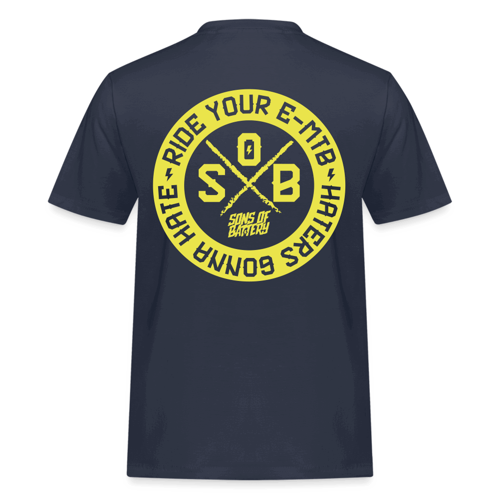 SPOD Männer Workwear T-Shirt Two Side Big Print - Love and Hate - Männer Workwear T-Shirt E-Bike-Community