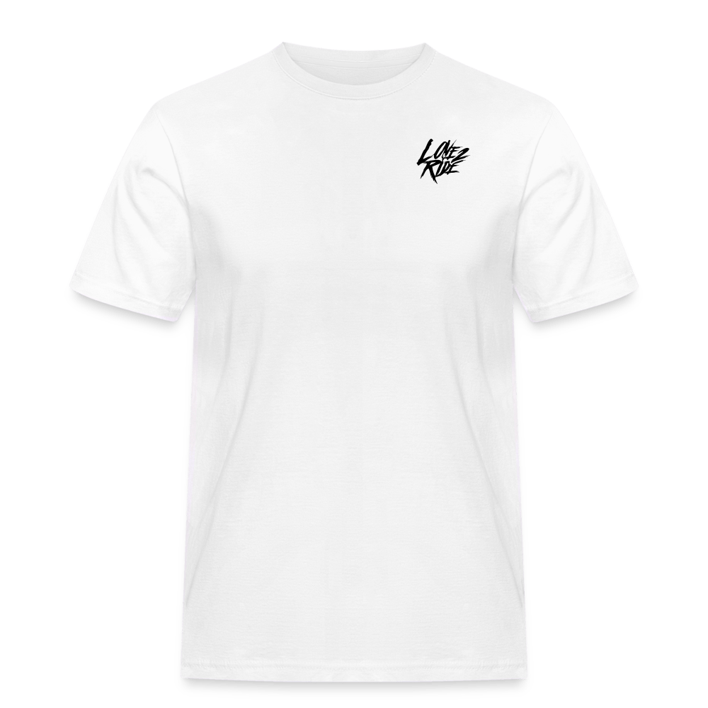 SPOD Männer Workwear T-Shirt Weiß / S LOVE 2 RIDE - FRONT / BACK HEAVY MÄNNER RUSSELL ATHLETICS T-SHIRT E-Bike-Community