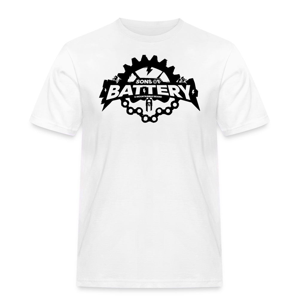 SPOD Männer Workwear T-Shirt Weiß / S Rough Skull - Männer Russell Athletics T-Shirt E-Bike-Community