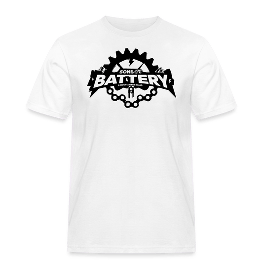 SPOD Männer Workwear T-Shirt Weiß / S Rough Skull - Männer Russell Athletics T-Shirt E-Bike-Community