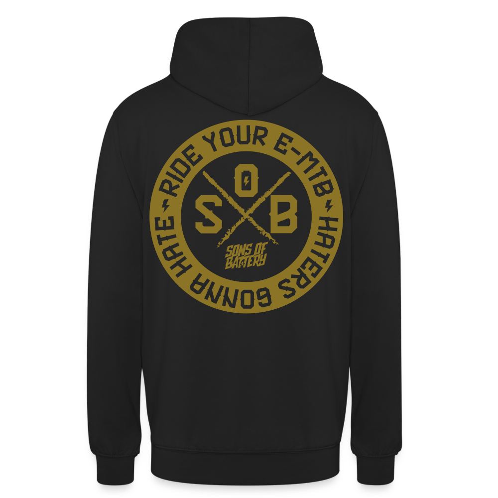 SPOD Unisex Hoodie Schwarz / S "Haters" - Gold - Sons of Battery - Unisex Hoodie E-Bike-Community