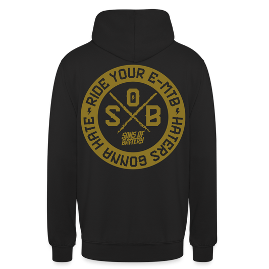 SPOD Unisex Hoodie Schwarz / S "Haters" - Gold - Sons of Battery - Unisex Hoodie E-Bike-Community