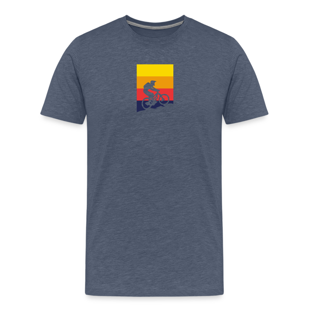 Spreadconnect Männer Premium T-Shirt | Spreadshirt 812 Blau meliert / S Bunter E-Biker - Männer Premium T-Shirt E-Bike-Community