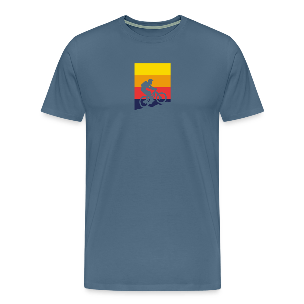 Spreadconnect Männer Premium T-Shirt | Spreadshirt 812 Blaugrau / S Bunter E-Biker - Männer Premium T-Shirt E-Bike-Community