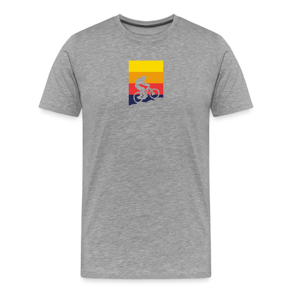 Spreadconnect Männer Premium T-Shirt | Spreadshirt 812 Grau meliert / S Bunter E-Biker - Männer Premium T-Shirt E-Bike-Community