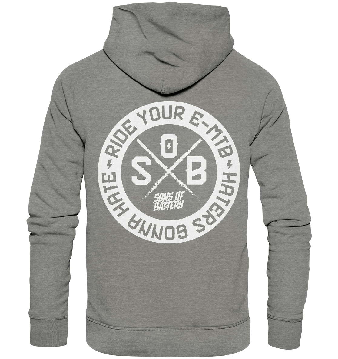 Sons of Battery® - E-MTB Brand & Community Hoodies Mid Heather Grey / XS Haters gonna Hate - Organic Hoodie (Flip Label) E-Bike-Community