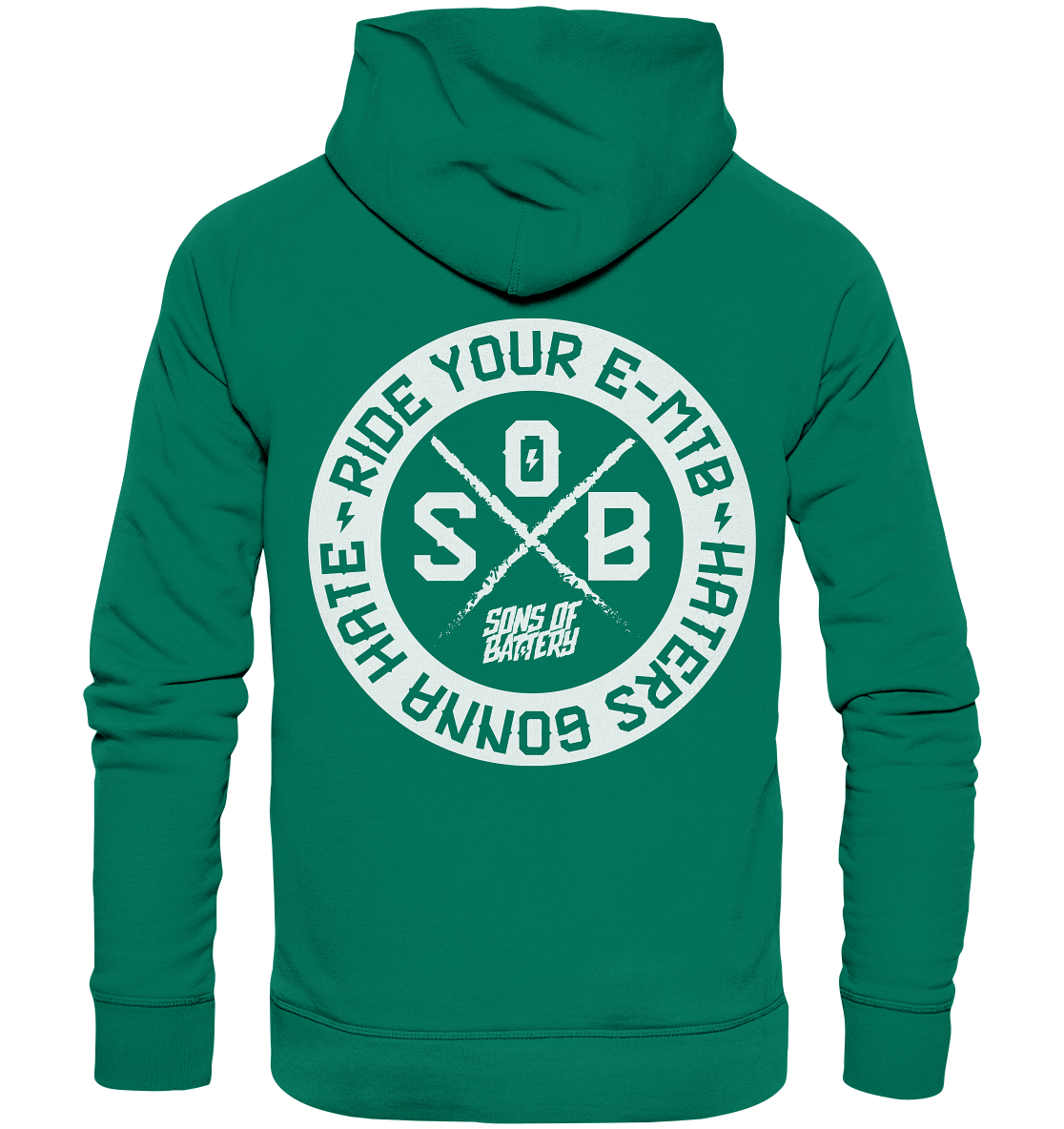 Sons of Battery® - E-MTB Brand & Community Hoodies Varsity Green / XS Haters gonna Hate - Organic Hoodie (Flip Label) E-Bike-Community