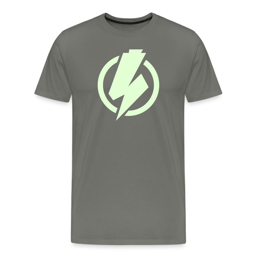 SPOD Männer Premium T-Shirt | Spreadshirt 812 Asphalt / S Lightning - Glow in the Dark - Männer Premium T-Shirt E-Bike-Community