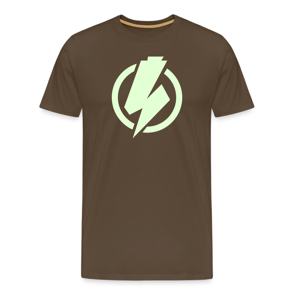 SPOD Männer Premium T-Shirt | Spreadshirt 812 Edelbraun / S Lightning - Glow in the Dark - Männer Premium T-Shirt E-Bike-Community